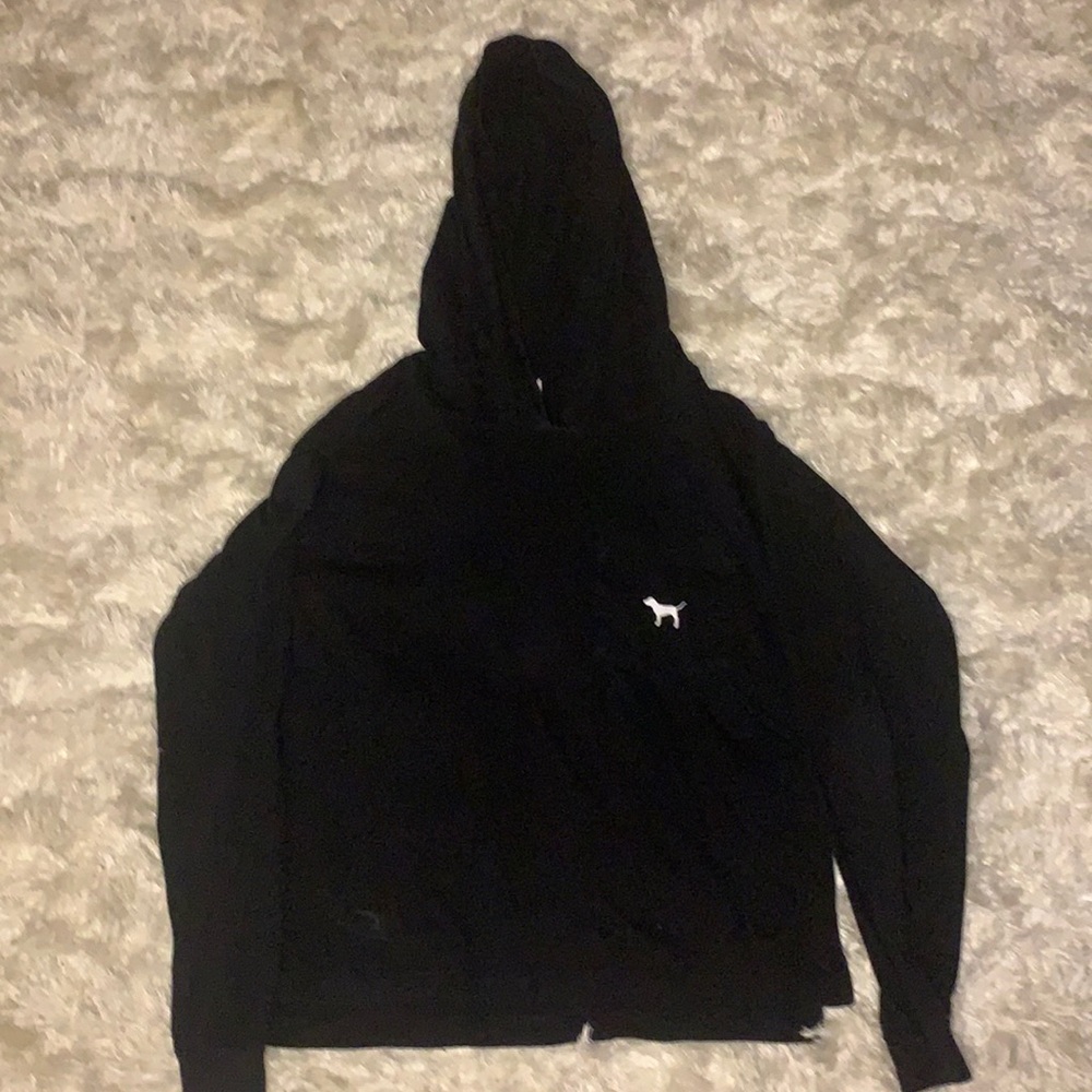 black vs pink hooded long sleeve shirt